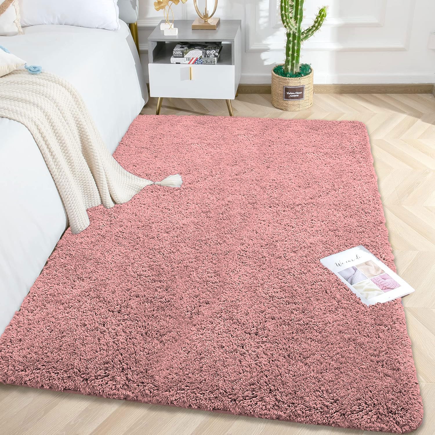 Vegas Carpet For Bedroom,Livingroom (Fuscia,4X6 Feet)