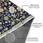 Polyester Floor Runner Midnight Garden Pattern Multi Color 150x56cm