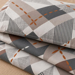 Double Bedsheet With 2 Pillow Covers Triangle Pattern 200 TC 100% Cotton Feel (Queen Size 90x90 Inch Grey Set Of 3 )