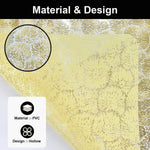 Floral Design Placemat for Dining Table  Set of 2(30x45 CM Gold)