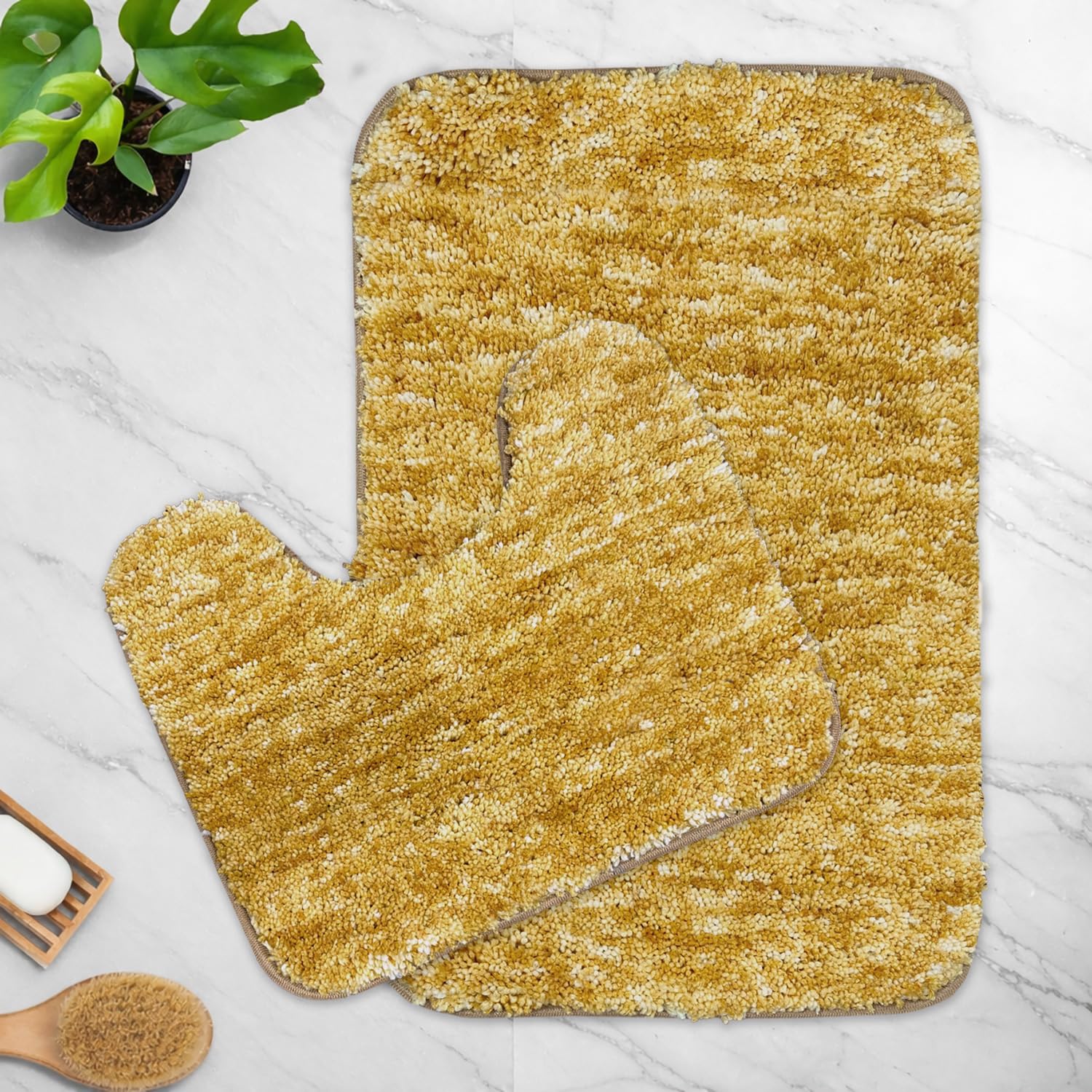 Hawai Contour Bath Mat  Set of 2 (AntiGold, 40x60 cm & 40x45)