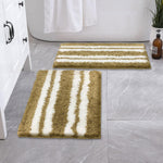 Florida Bath Mat 2200 GSM Pack of 2 (38x58 cm ,Gold)