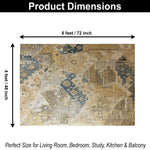 Polyester Abstract Carpet Anti Skid  (4x6 Feet, Multicolor)