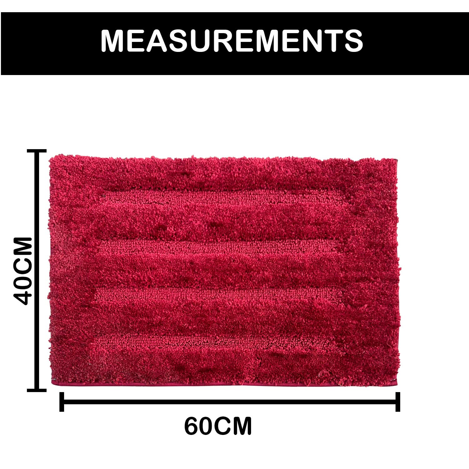 Bathmat 2500 GSM Microfiber Pack of 2 (Maroon , 40cm x 60cm)