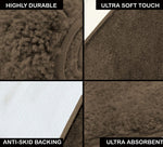 Newman Microfiber Shaggy Carpet for Living Room - 6x7 Feet, Chocolate