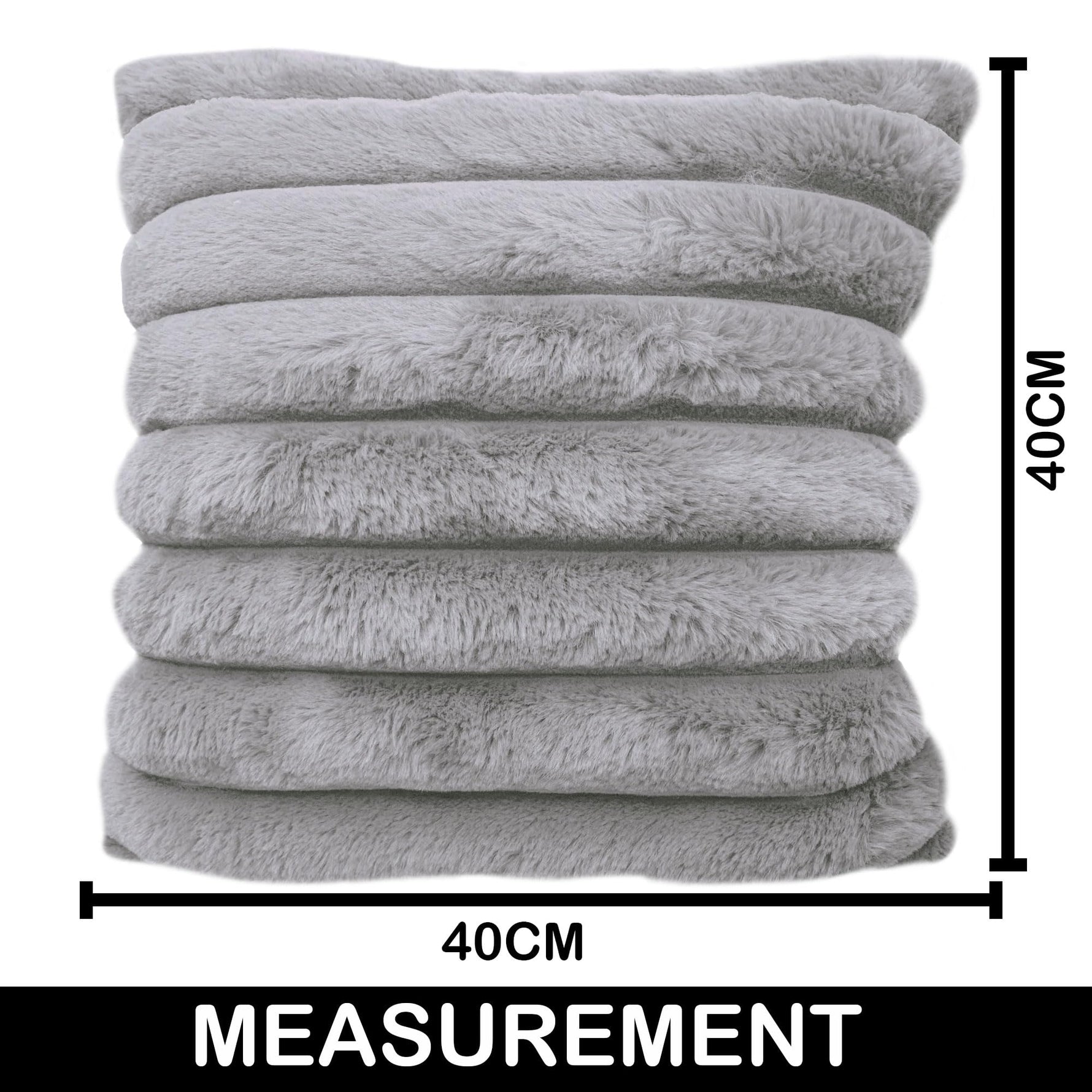 Luxurious Plush Cushion Cover (16 Inch x 16 Inch, Grey)