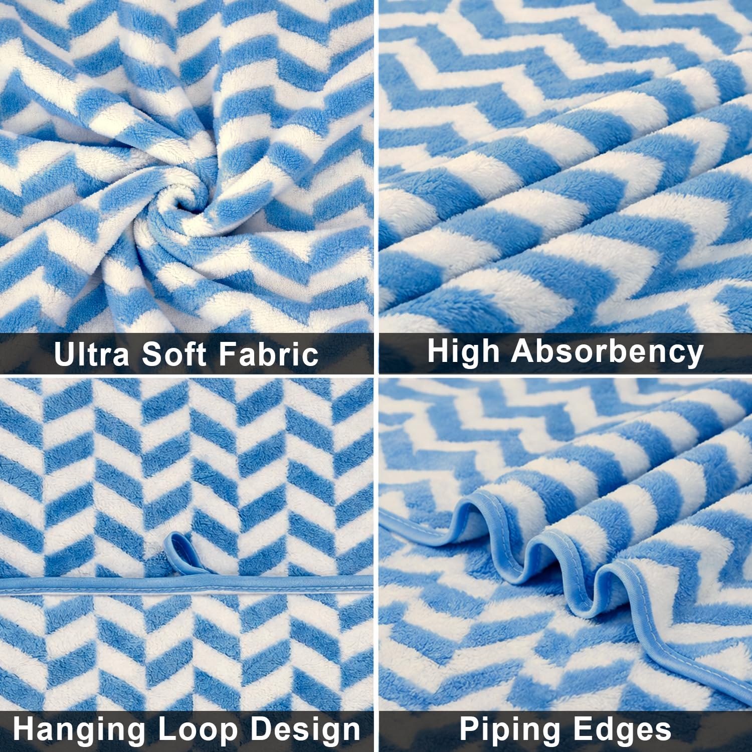 Microfibre Bath Towel for Kids Boys Girls ( 70x132cm , Blue )
