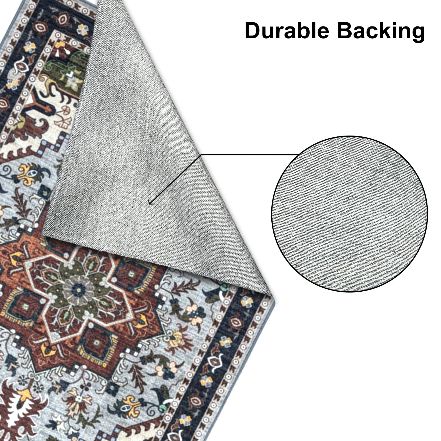 Polyester Printed Handmade Carpet Traditional Texture (3X5 Feet Multicolour)