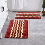 Belgium Bath Mat Super Soft Microfiber 2200 GSM Pack of 2 (38x58 cm ,Cherry)
