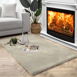 Rabbit Fur Soild Carpet (Beige, 3x5 Feet)