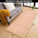 Bubble Rabbit Fur Floor Runner For Bedroom (2x5 Feet , Peach)