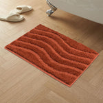 Bath Mat Classic Waves Microfiber 2200 GSM (40x60 cm, Rust)