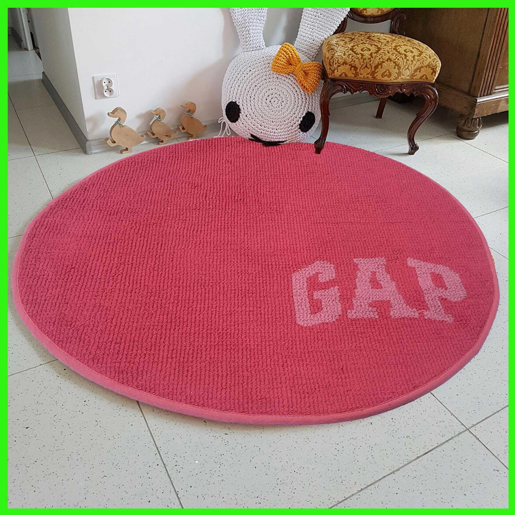 Round Bath mat for Bathroom (Pink, 65 x 65 cm)