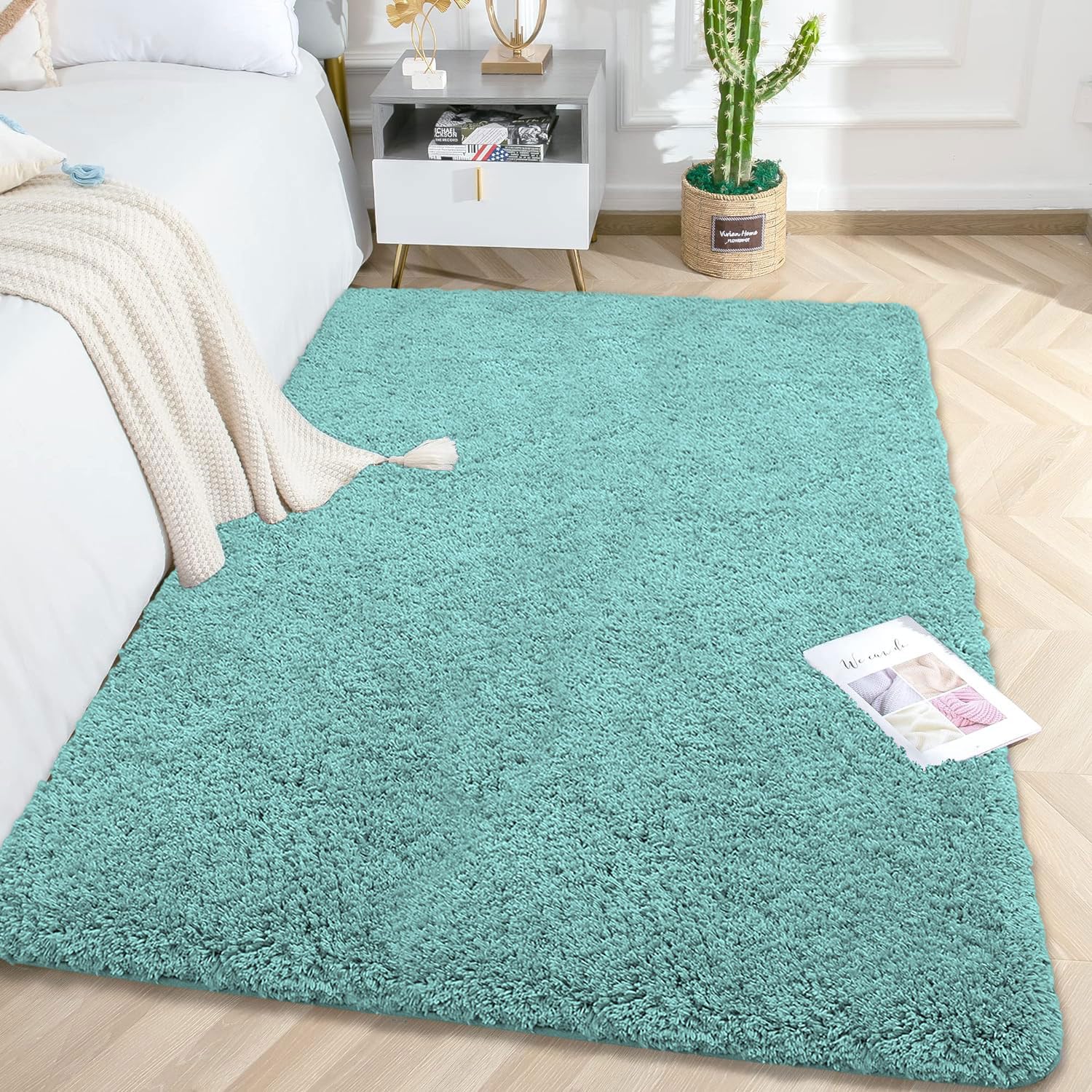Vegas Carpet For Bedroom,Livingroom (Aqua,4X6 Feet)