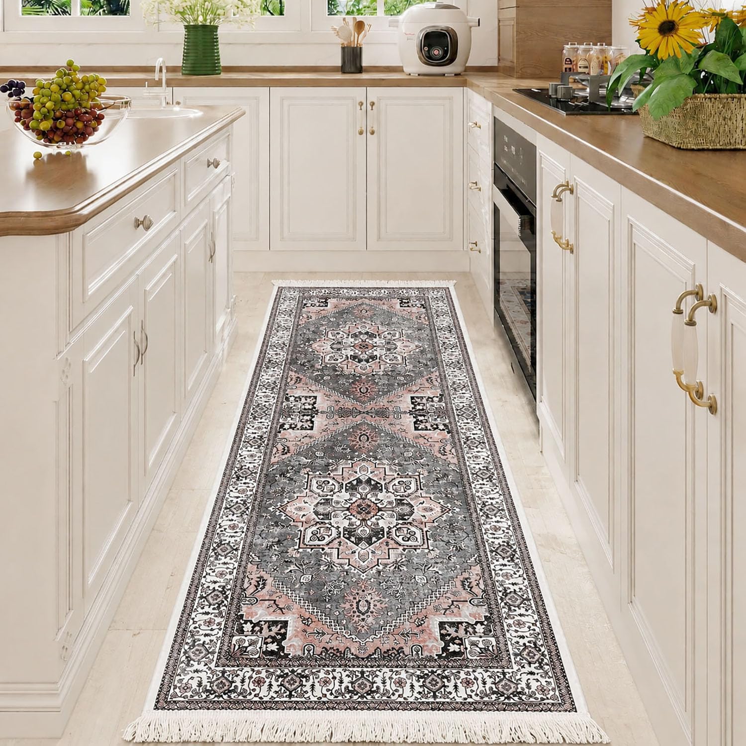 Polyester Floor Runner Persian Tribal Pattern Multi Color 150x56cm