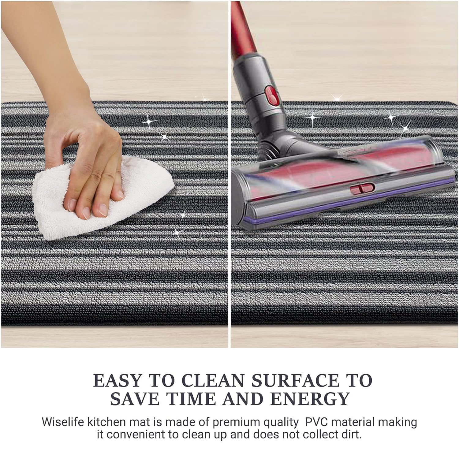 Cuba PVC Door Mats Anti Fatigue - Stripe Blue (40x60 cm)