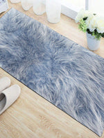 Faux Furr Runner for Bathroom (Blue, 2x5 Ft)