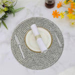 Round Table Placemats for Dining Table Set of 4(Silver)