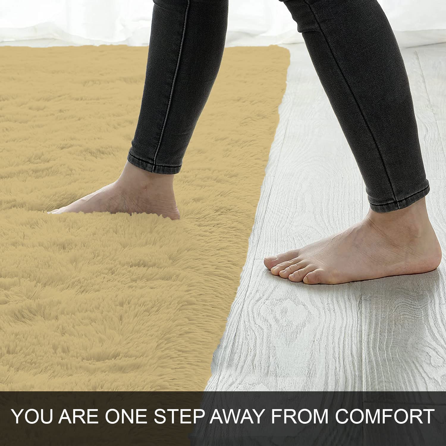Marino Fur 2000 GSM Bathmat (45x75 cm, Gold)