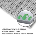 Memory Foam Braided  Bathroom Mat ((17"x25", Silver)