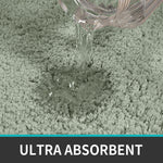 Polyester Contour Bath Mat Set (Pastel Green , 45x 75 cm & 40x45)