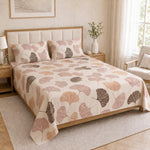 Double Bedsheet with 2 Pillow Covers 220 TC 100% Cotton Feel (  Pink , 90x100inch )