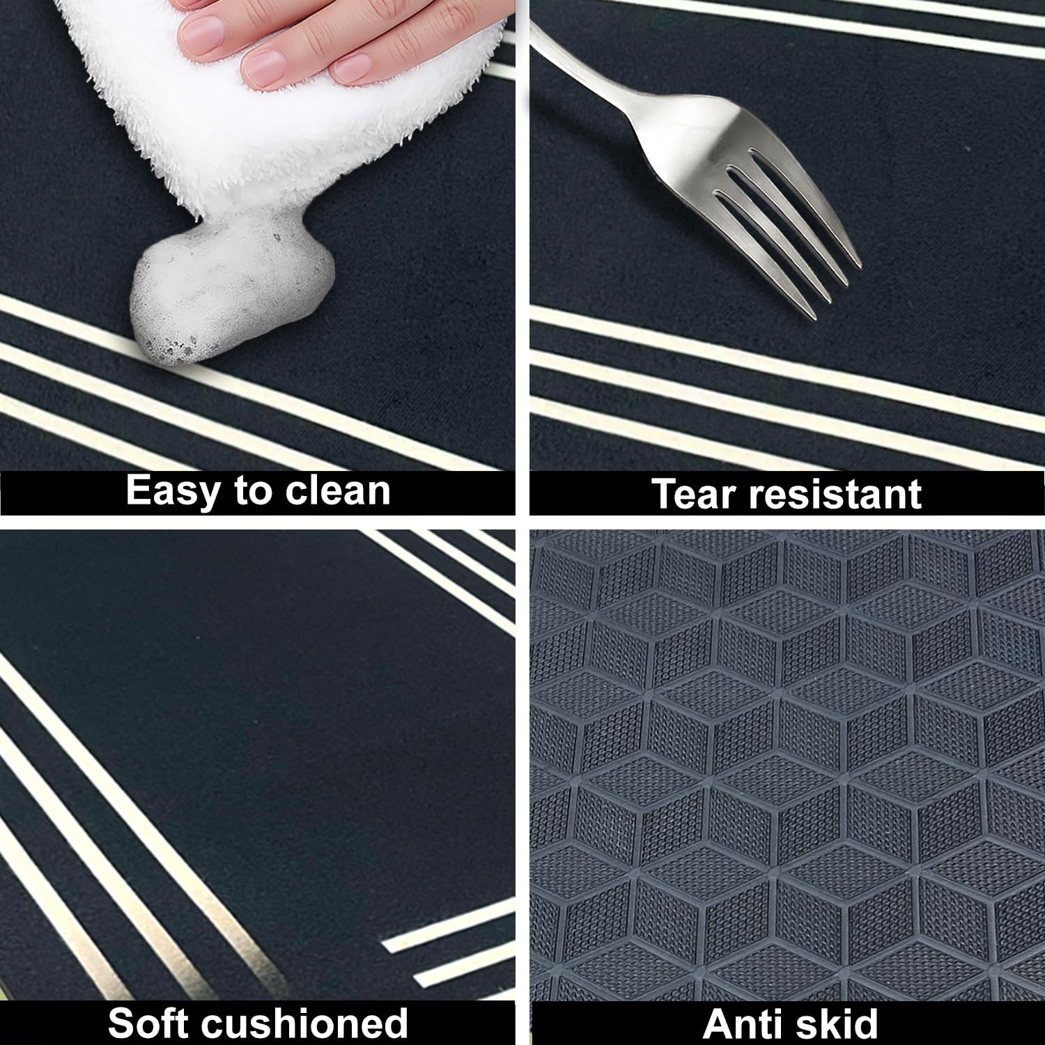 Rubber Doormat Anti Slip (Stripe Design ,35x58 cm)