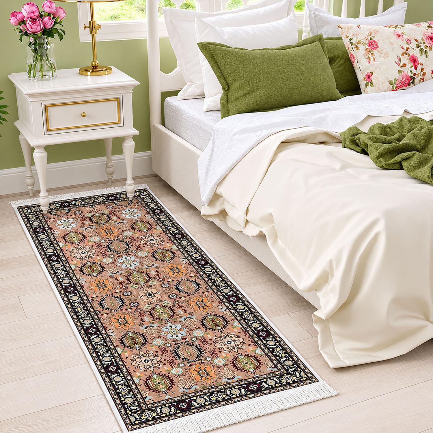 Polyester Floor Runner Persian Regal Pattern Multi Color 150x56cm