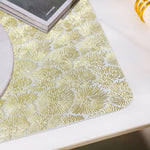 Floral Design Placemat for Dining Table  Set of 2(30x45 CM Gold)