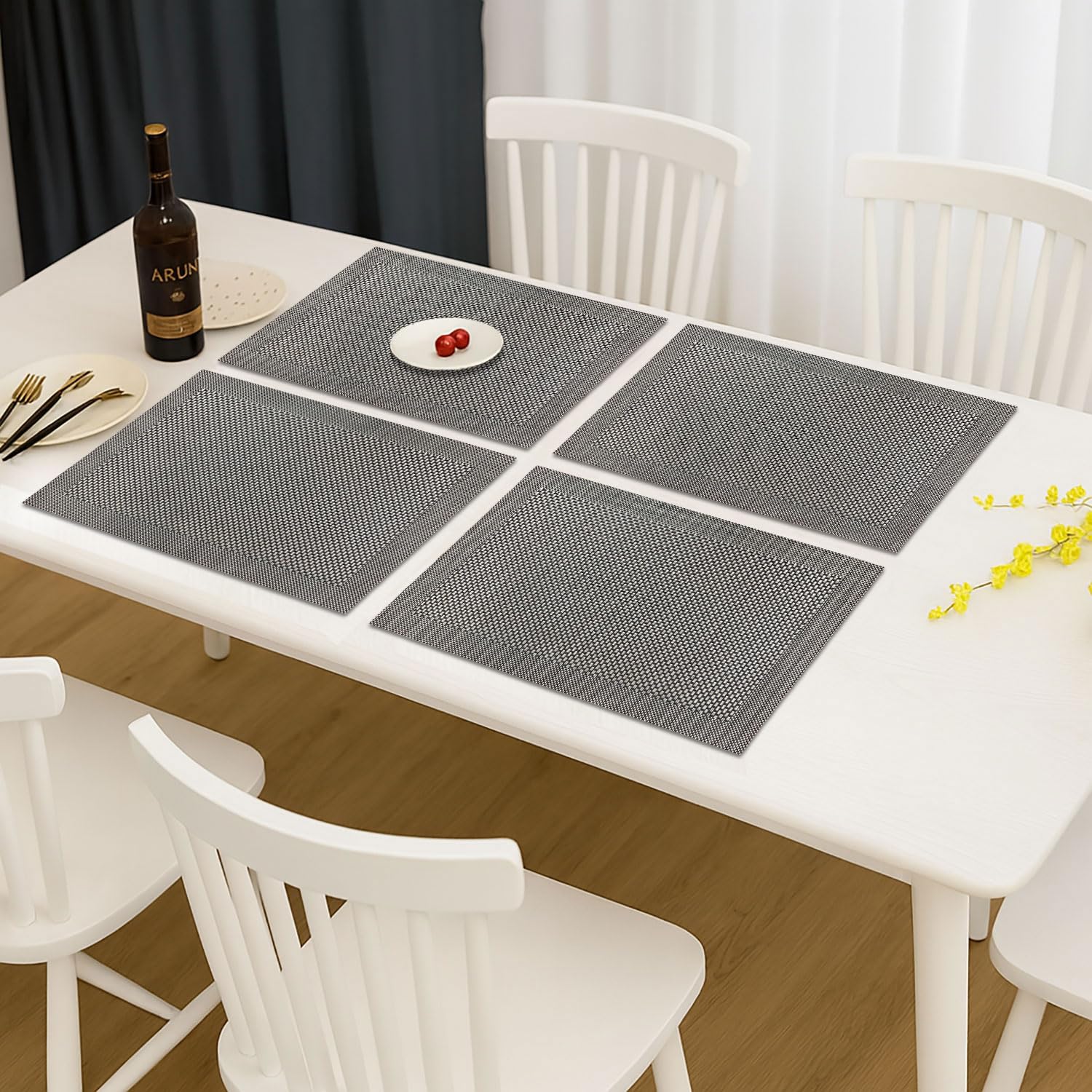 Dining Table Placemat Set of 4 (30x45 CM Black)