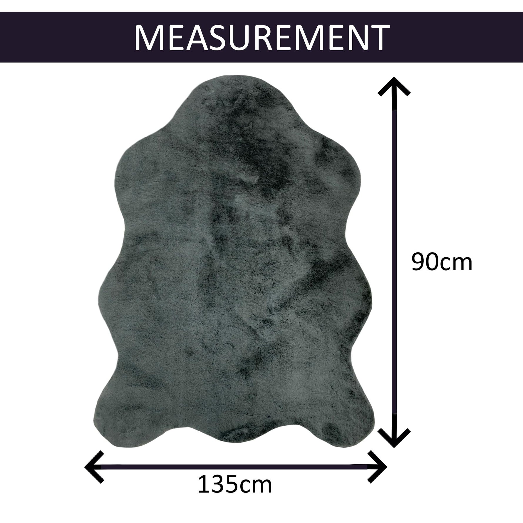 Rabbit Shape Carpet Grey 135 X 90 cm
