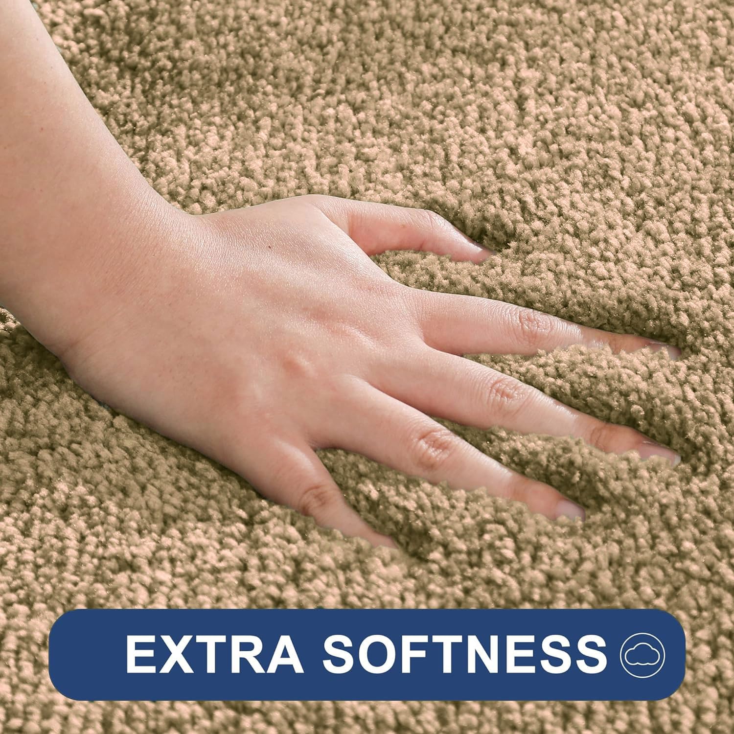 Newman Polyester Contour Bath Mat Set of 2 (Beige 45x75 cm & 40x45)