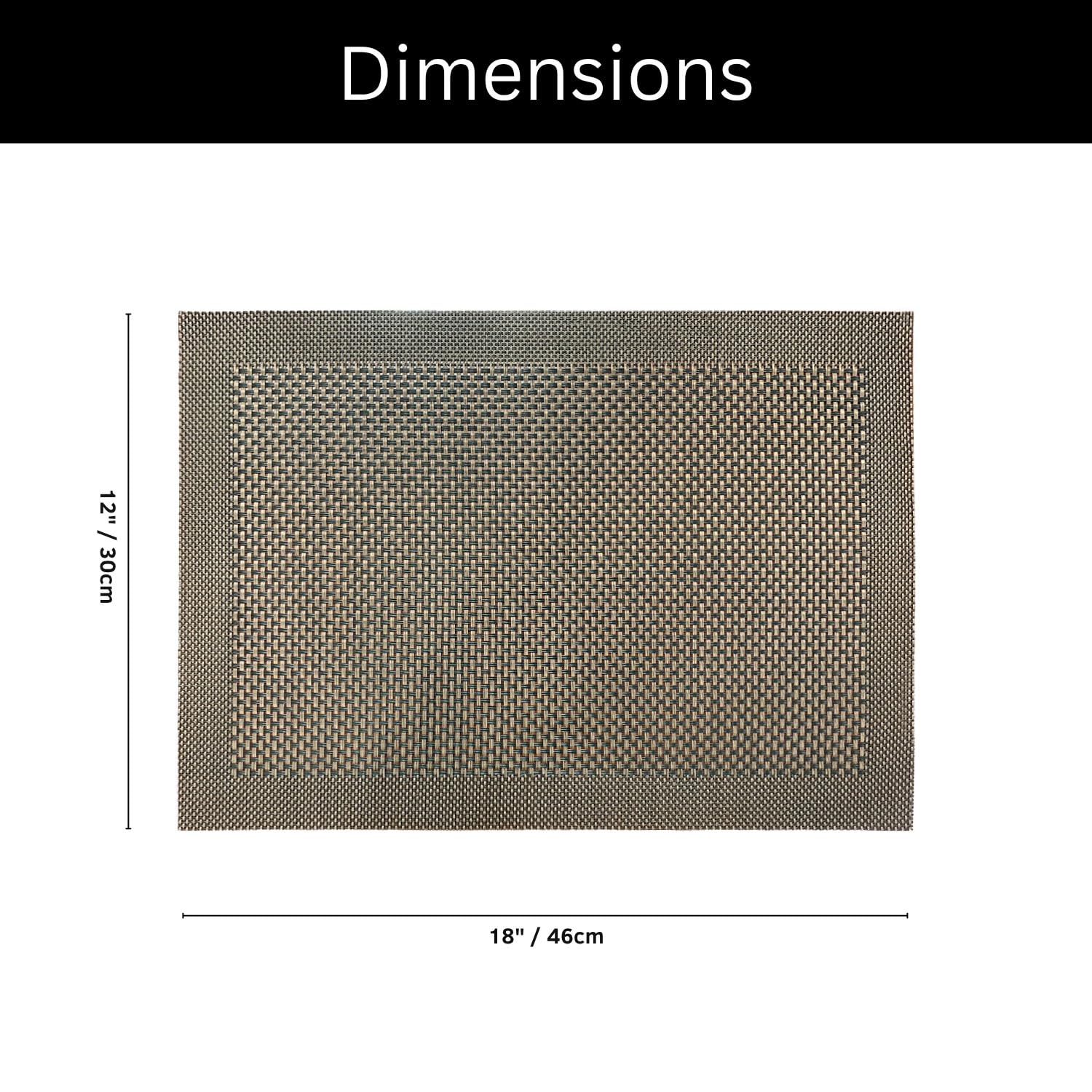 Dining Table Placemat Set of 4 (30x45 CM Brown)