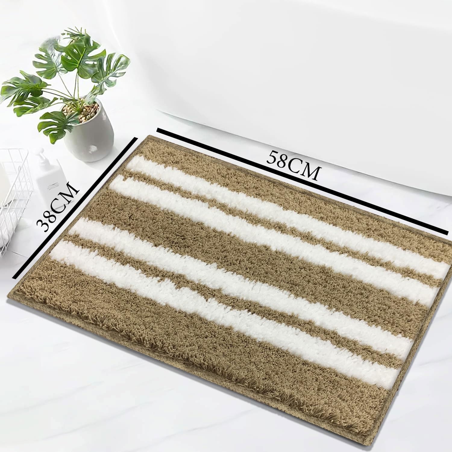 Florida Bath Mat 2200 GSM Pack of 2 (38x58 cm ,Anti Gold)