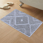 Bath Mat Classic Diamond Microfiber 2200 GSM (40x60 cm, Grey)
