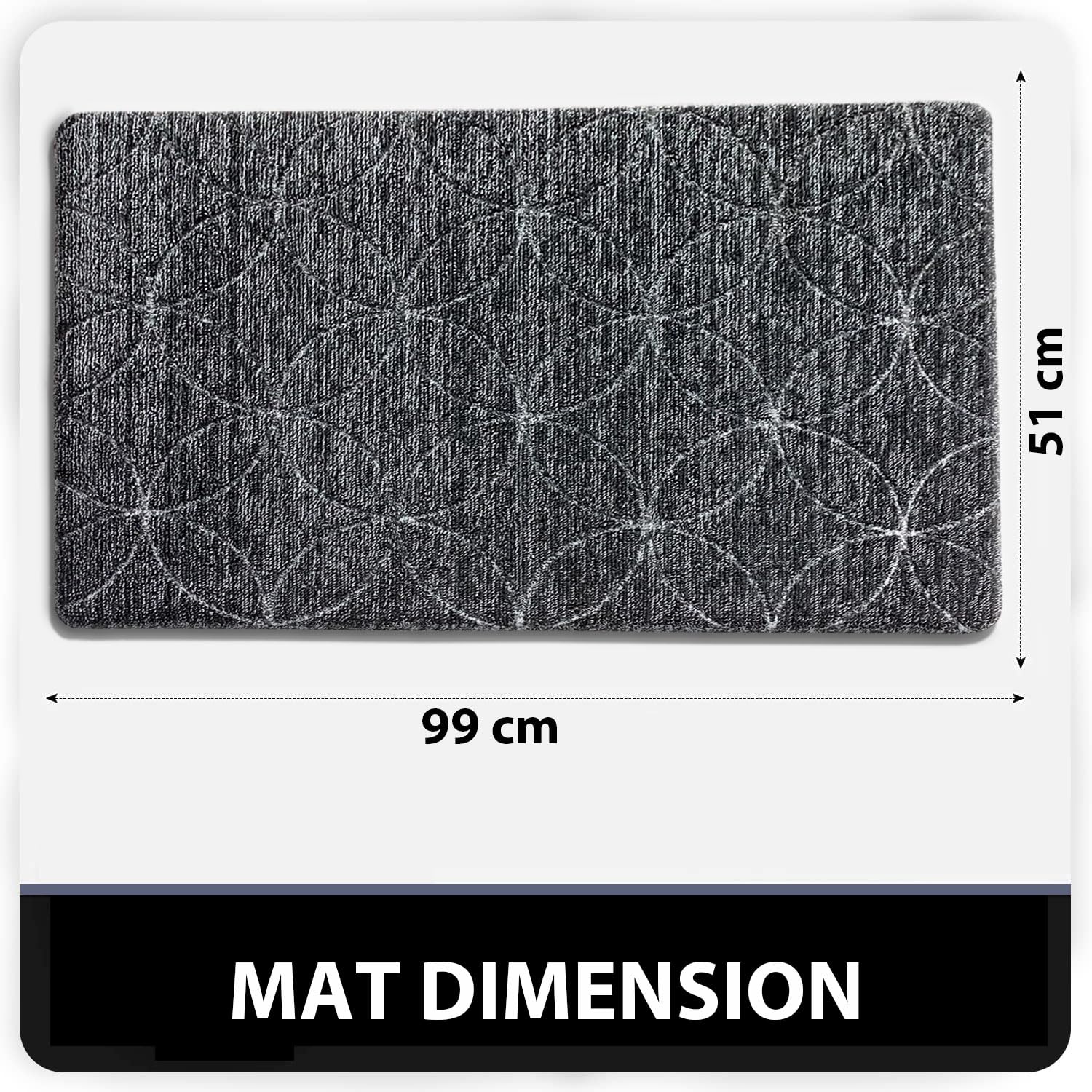 PVC Phuket Door Mat  (51x99 cm - Anthra)