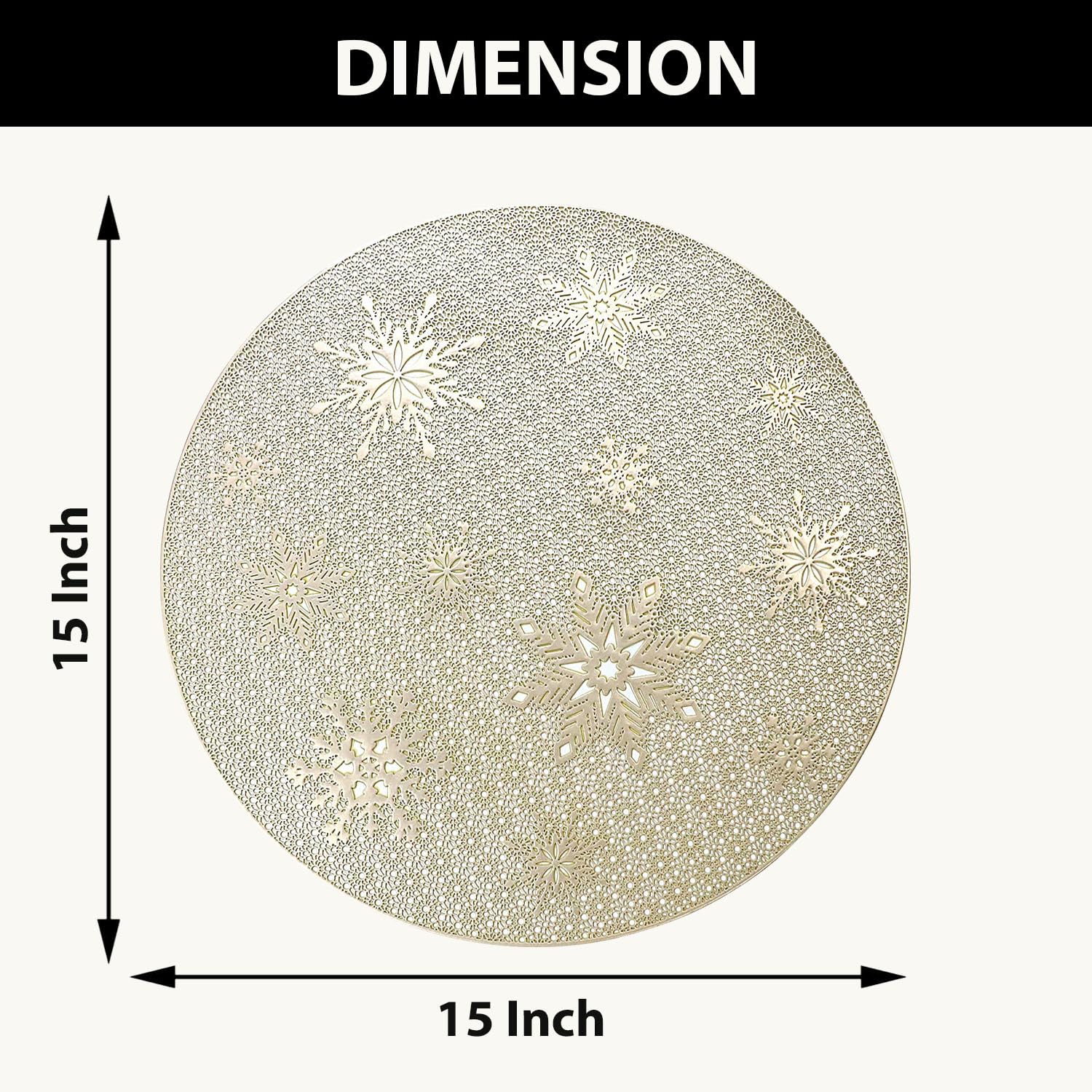 Round Table Placemats for Dining Table Set Of 2 (Gold)