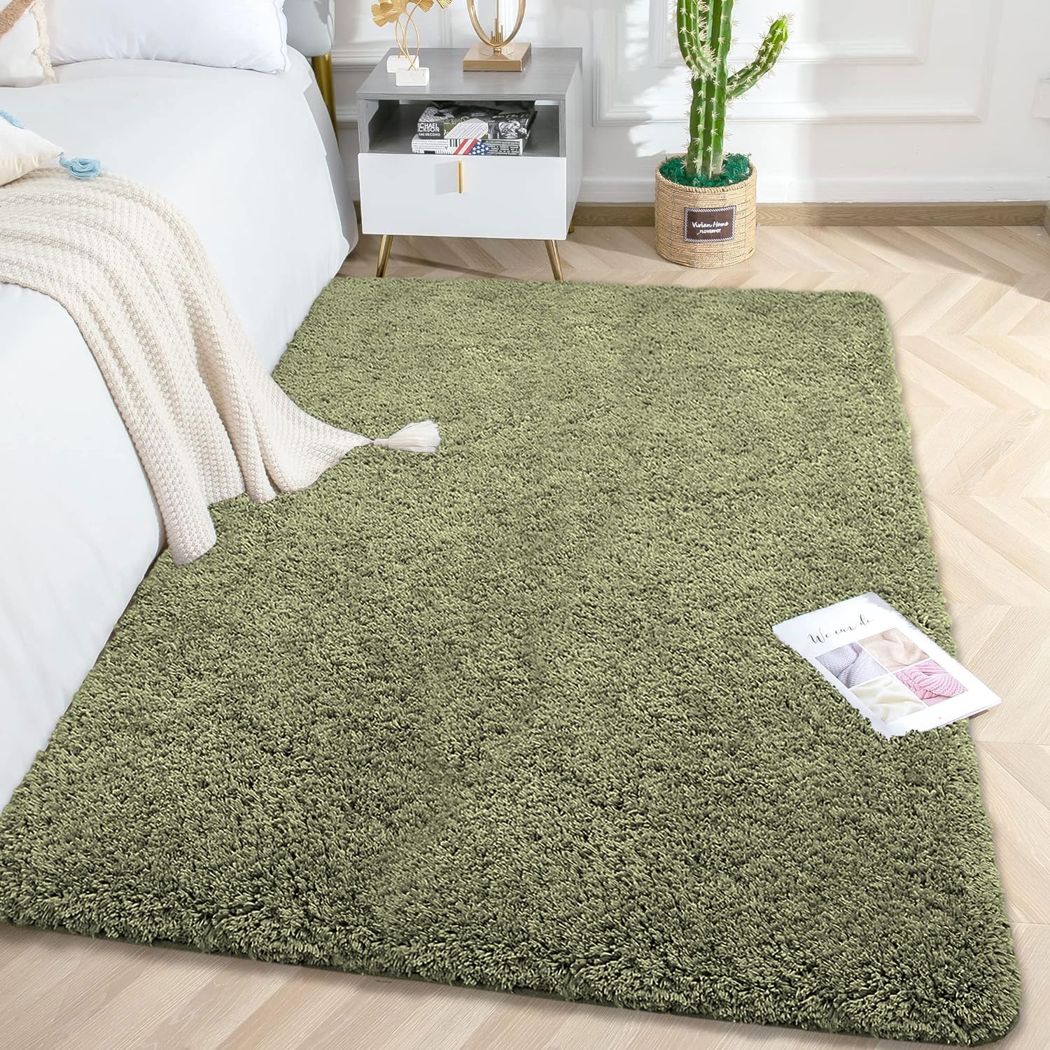 Vegas Carpet For Bedroom,Livingroom (Green,4X6 Feet)