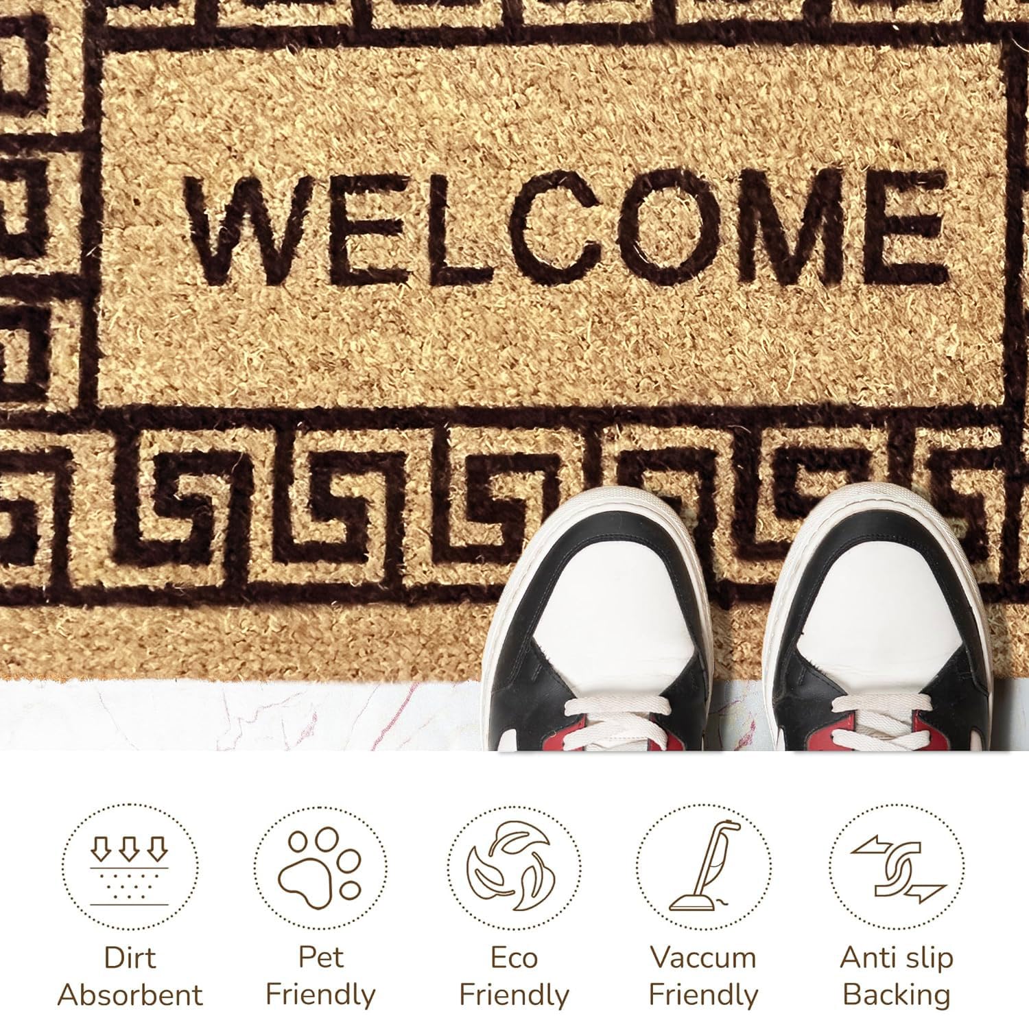 Coir Doormat for Home Entrance (Welcome to Our Home Design ,71x45 cm)