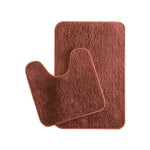 Newman Polyester Contour Bath Mat Set of 2 (Rust 45x75 cm & 40x45)