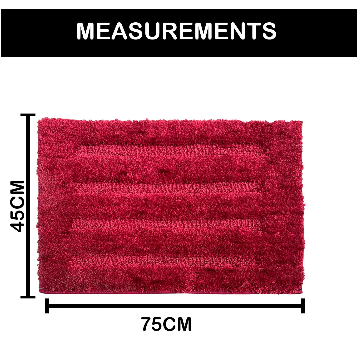 Bathmat 2500 GSM Microfiber Anti Skid (Maroon, 45cm x 75cm)