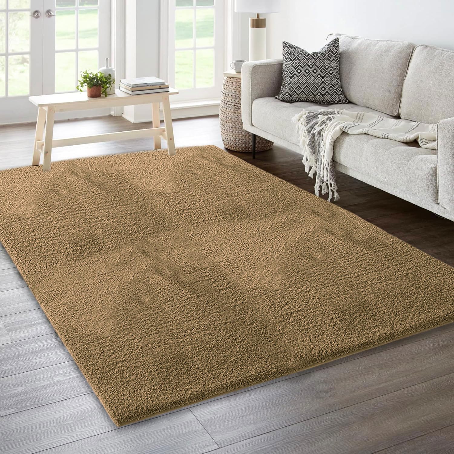 Sensuous Carpet for Bedroom (Anti Gold, 4x6 Feet)