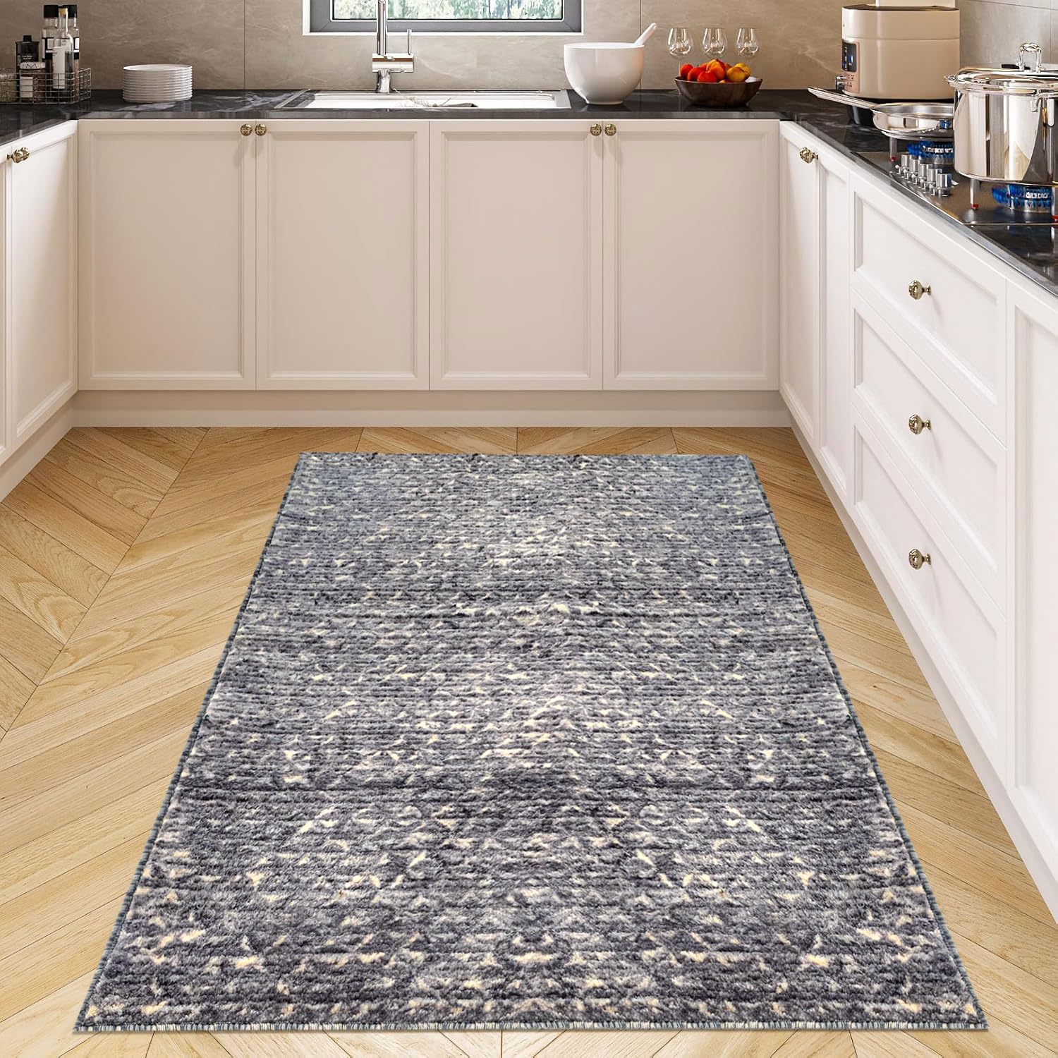 Antalia Nylon Non-Slip Carpet with Latex Backing (3x5 Feet, Slate)