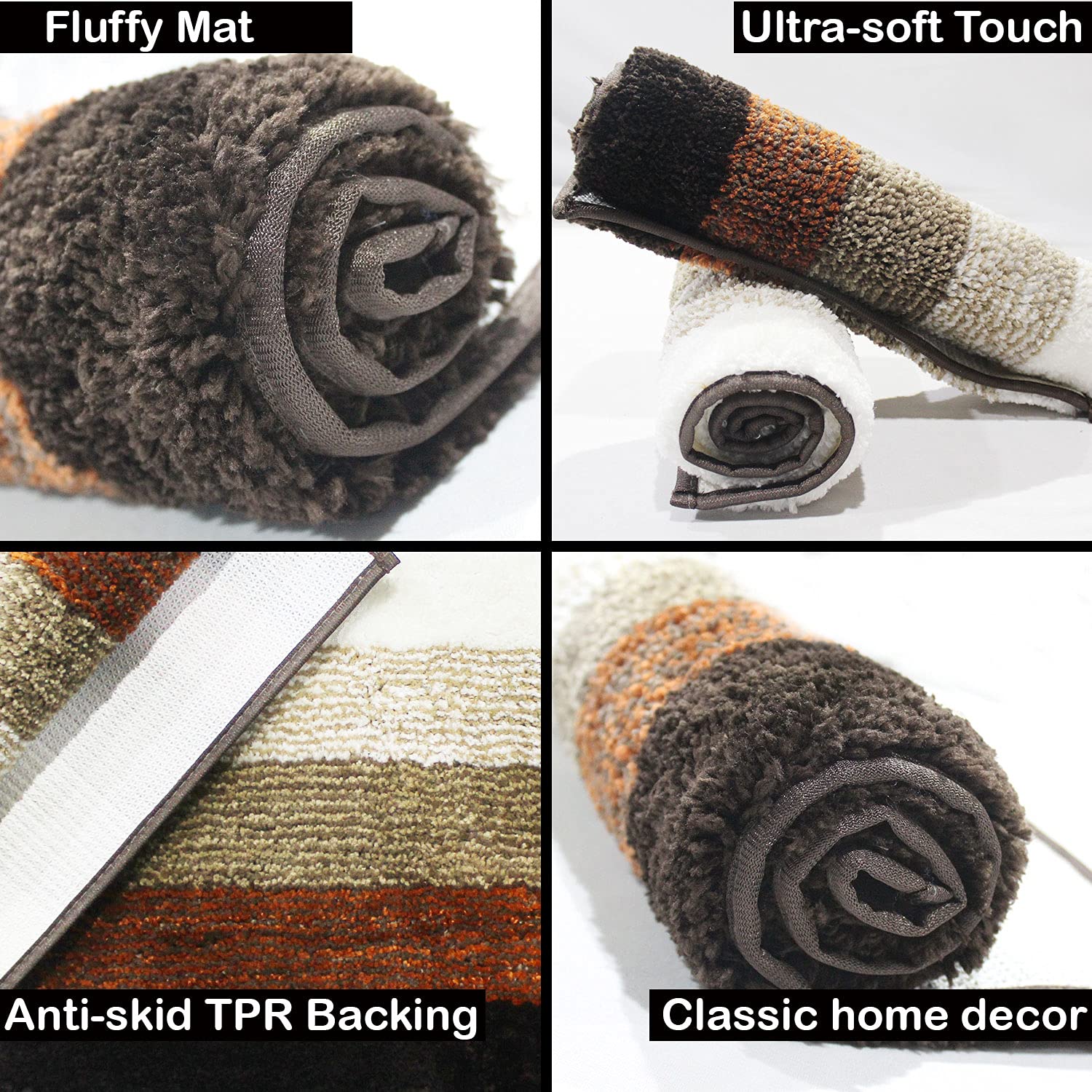 Bathmat 1600 GSM Microfiber (38x58cm, Teracotta, Pack of 2)