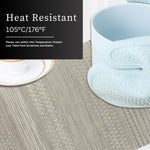Lines Design Placemat for Dining Table Set of 4(30x45 CM Silver)