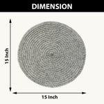 Round Table Placemats for Dining Table Set of 4(Silver)