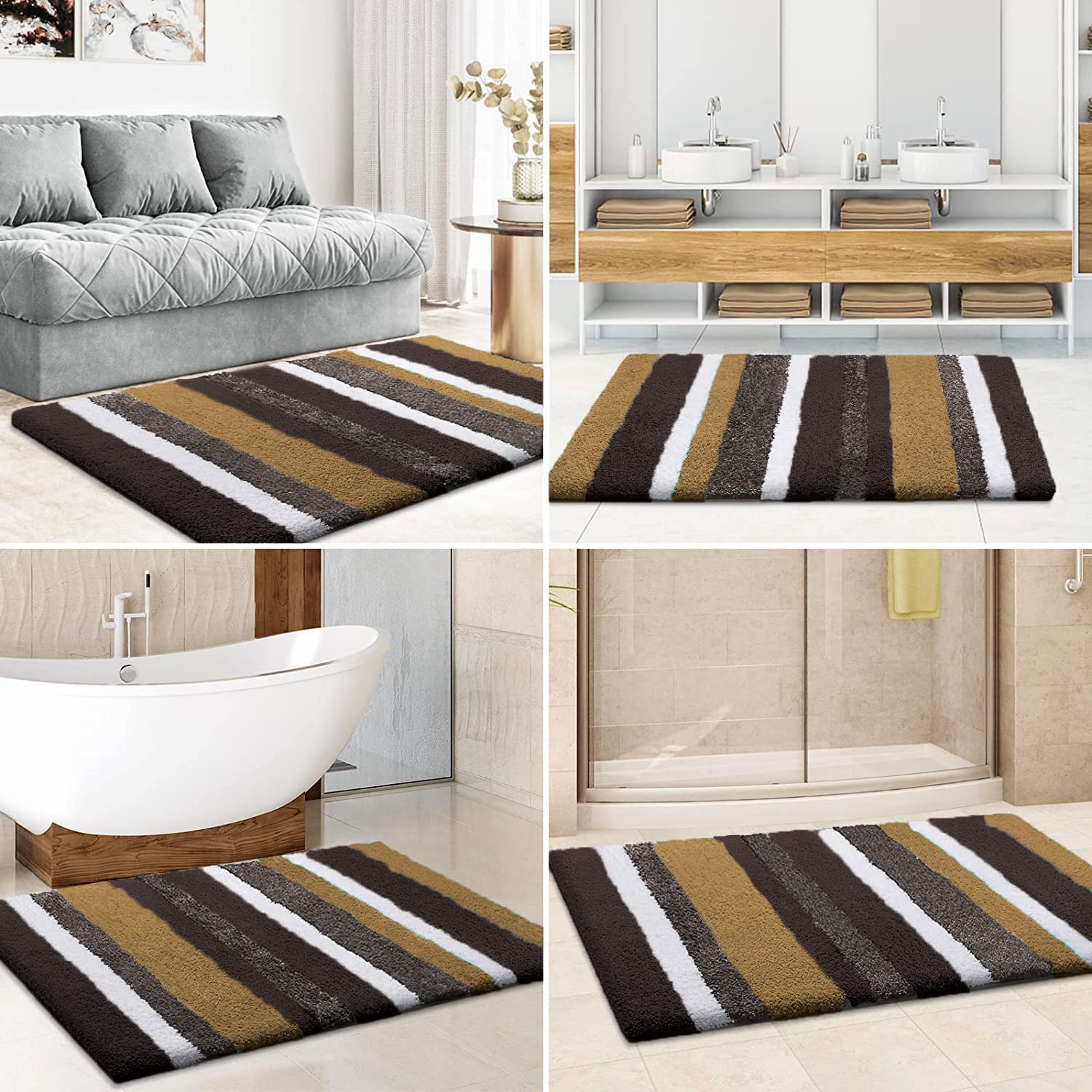 Premium Bathmat Microfiber 2500 GSM (40x60cm, Gold)