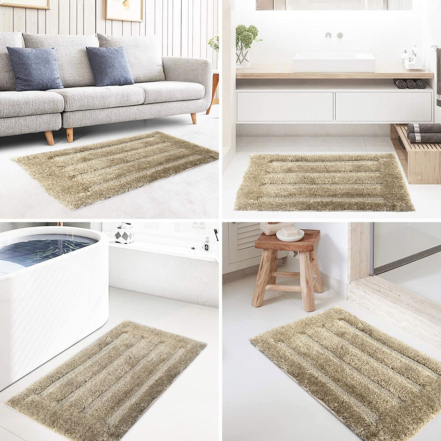 Bathmat 2500 GSM Microfiber Pack of 2 (Anti Gold, 40cm x 60cm)
