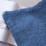 Cushion Cover Duble Side Rabbit Fur Set of 2(16 x 16 inch ,Blue)