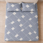 Double Bedsheet with 2 Pillow Covers 220 TC 100% Cotton Feel King Size( Blue , 90x100inch )